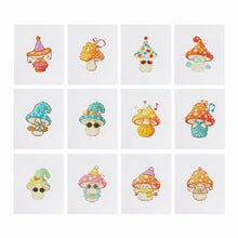 Afbeelding in Gallery-weergave laden, 12 Mini Diamond Paintings - Paddenstoelen