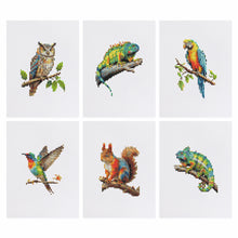 Afbeelding in Gallery-weergave laden, 6 Mini Diamond Paintings - Dieren op een Tak