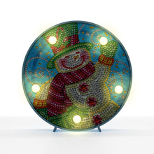 Load image into Gallery viewer, Diamond Painting Ronde Lampje - Zwaaiende Sneeuwpop
