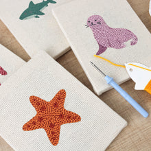 Afbeelding in Gallery-weergave laden, Punch Needle Set - 4 Mini Canvas Zeedieren Set 5