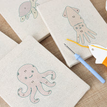 Afbeelding in Gallery-weergave laden, Punch Needle Set - 4 Mini Canvas Zeedieren Set 6