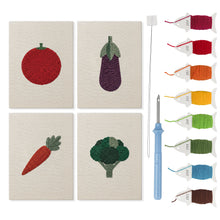 Afbeelding in Gallery-weergave laden, Punch Needle Set - 4 Mini Canvas Groente Set 5