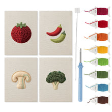 Afbeelding in Gallery-weergave laden, Punch Needle Set - 4 Mini Canvas Groente Set 9