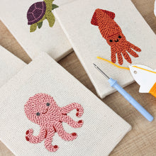 Afbeelding in Gallery-weergave laden, Punch Needle Set - 4 Mini Canvas Zeedieren Set 6