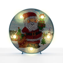 Lade das Bild in den Galerie-Viewer, Diamond Painting Ronde Lampje - Kerstman met Cadeaus