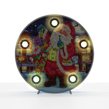 Lade das Bild in den Galerie-Viewer, Diamond Painting Ronde Lampje - Kerstman met Speelgoed