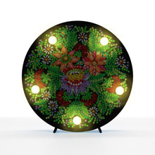 Lade das Bild in den Galerie-Viewer, Diamond Painting Ronde Lampje - Bloemen met Groen