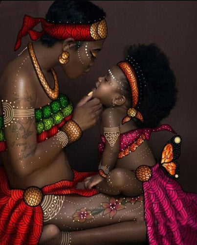 Diamond Painting - Afrikaanse Vrouw met Kind