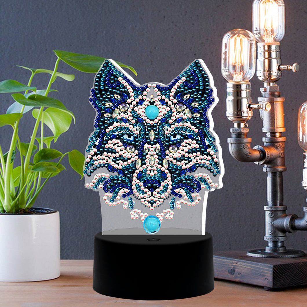 Diamond Painting Staande Lampje - Wolf
