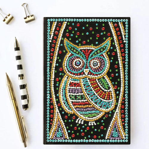 Diamond Painting Notitieboek - Gekleurde Uil