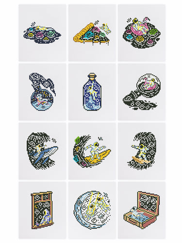 12 Mini Diamond Paintings - Astronaut