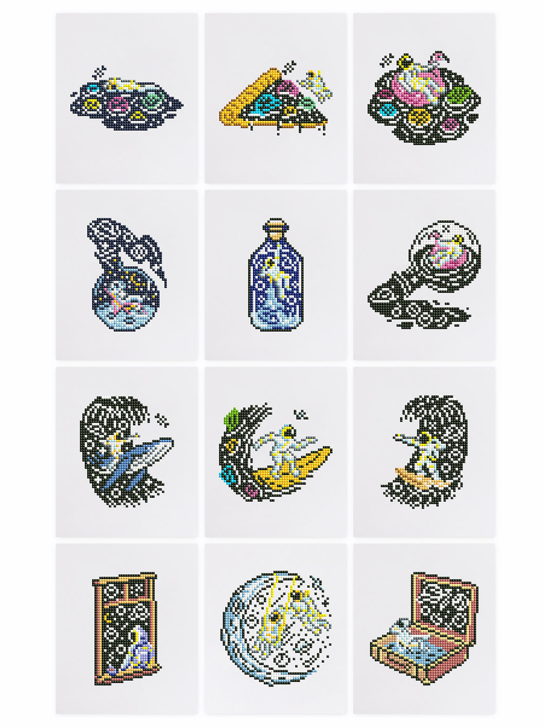 12 Mini Diamond Paintings - Astronaut