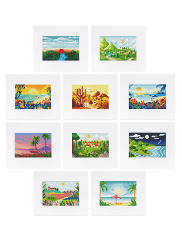 12 Mini Diamond Paintings - Landschappen