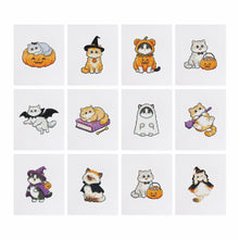 Afbeelding in Gallery-weergave laden, 12 Mini Diamond Paintings - Halloween Katten
