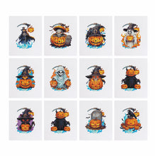 Afbeelding in Gallery-weergave laden, 12 Mini Diamond Paintings - Halloween Pompoenen
