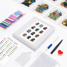 Afbeelding in Gallery-weergave laden, 12 Mini Diamond Paintings - Halloween Skulls
