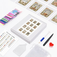 Afbeelding in Gallery-weergave laden, 12 Mini Diamond Paintings - Kerst Ramen
