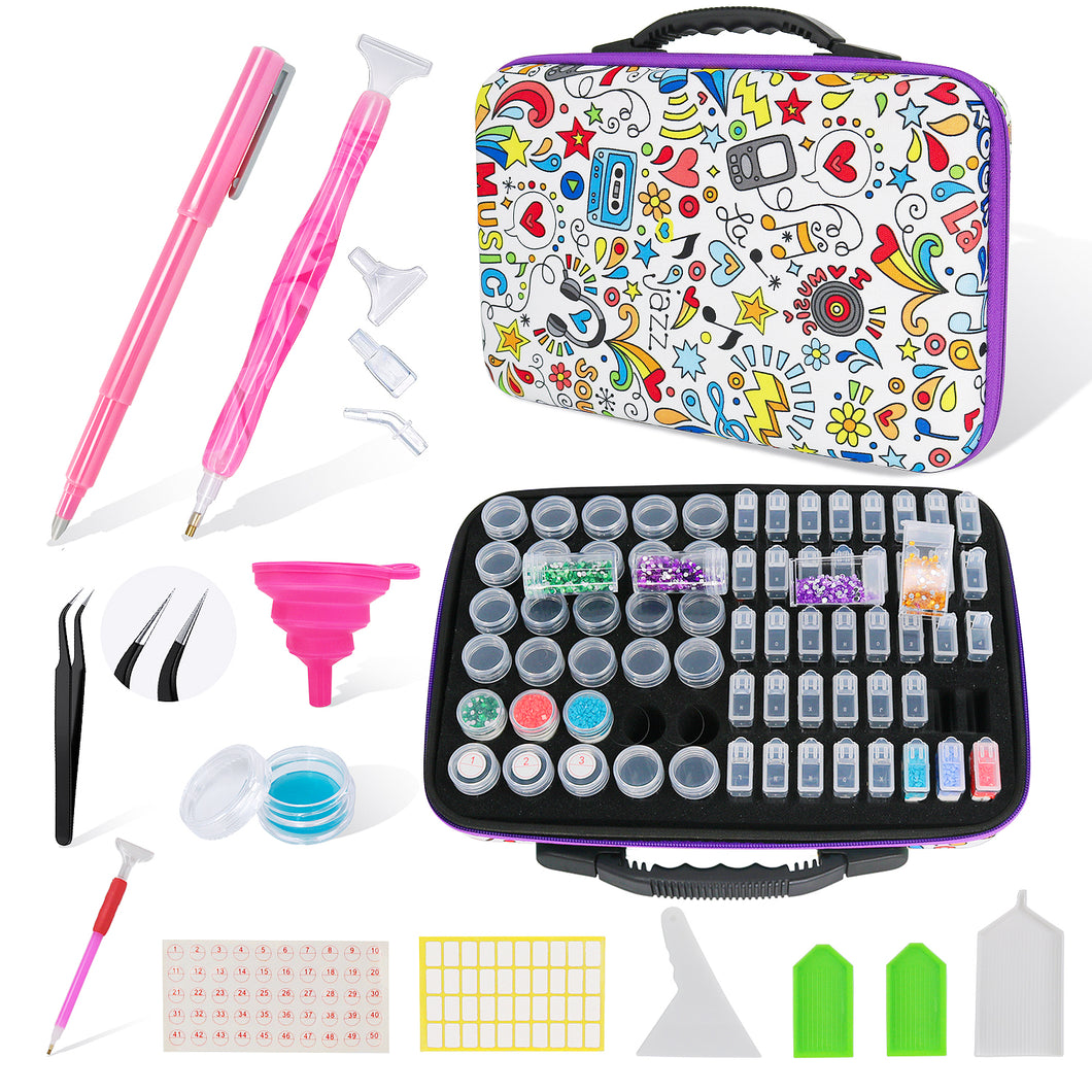 Diamond Painting - Doodle Opbergkoffer met Accessoires