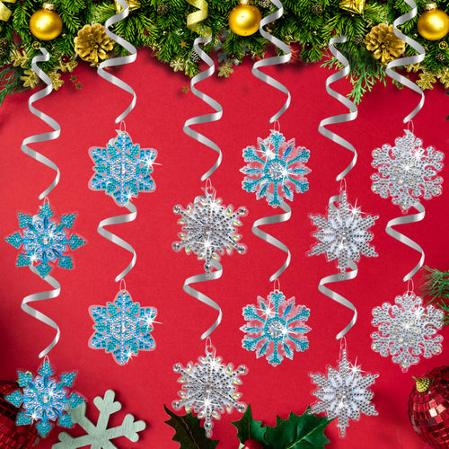 Diamond Painting Kerst Spiralen - Sneeuwvlokken