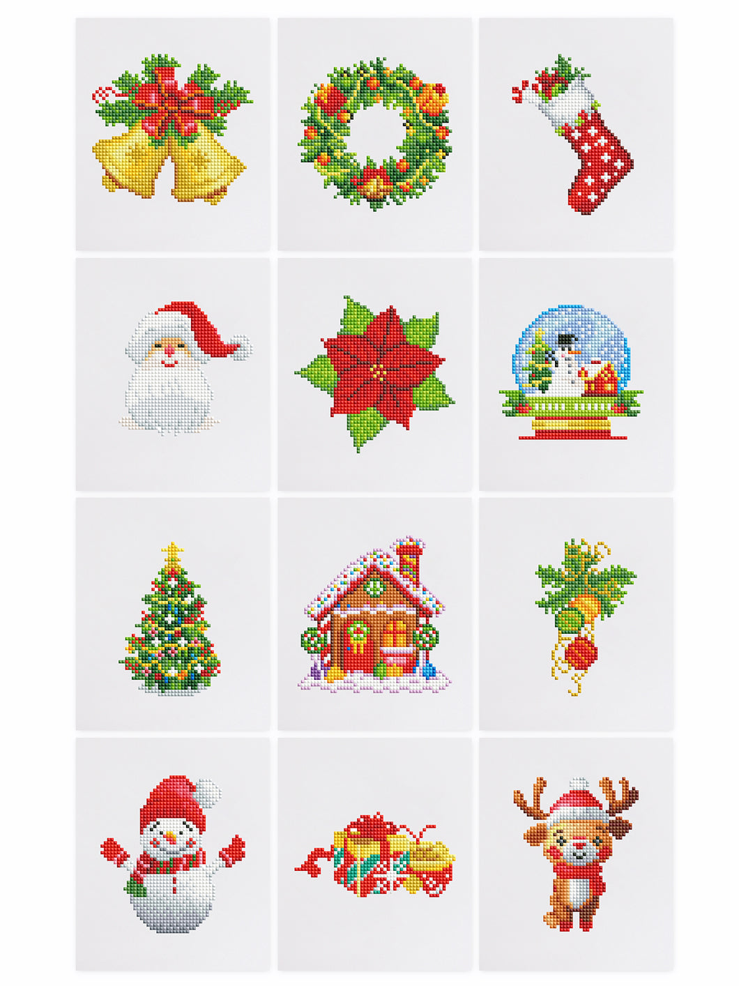 12 Mini Diamond Paintings - Kerstmis