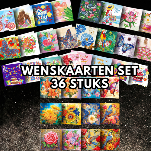 Diamond Painting - Wenskaarten set - 36 stuks - Black Friday Deal