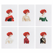 Afbeelding in Gallery-weergave laden, 6 Mini Diamond Paintings - Vrouwen met Rozen
