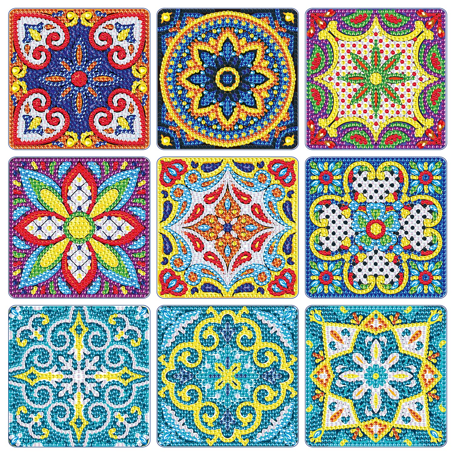 Diamond Painting | Vierkante Mandala Onderzetters - Diamond Paradijs