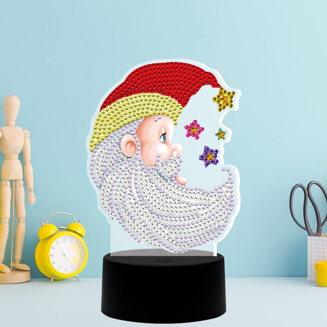 Diamond Painting Standing Lamp - Santa Claus with Stars