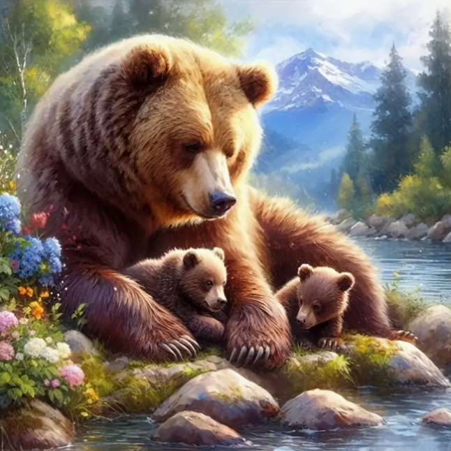 Diamond Painting - Beren bij het Water