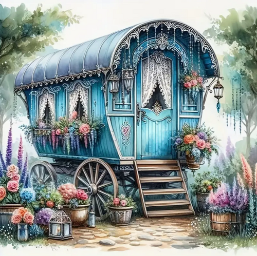 Diamond Painting - Blauwe Vardo