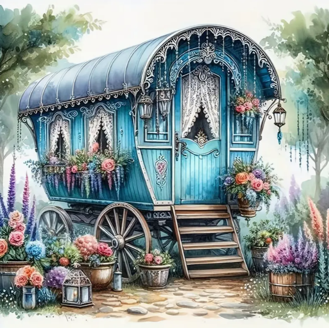 Diamond Painting - Blauwe Vardo