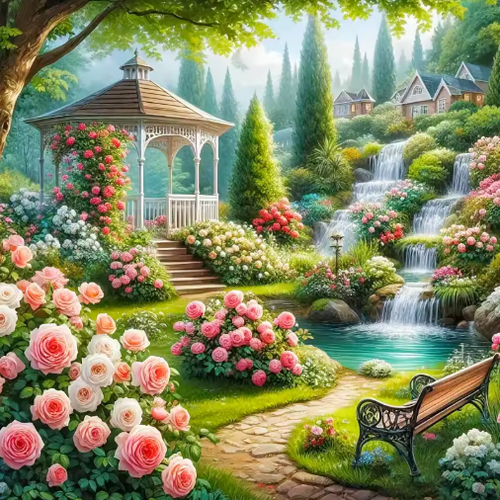 Diamond Painting - De Betoverde Rozentuin