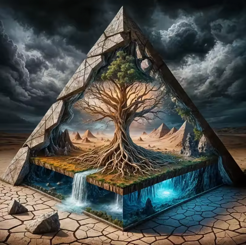 Diamond Painting - De Boom in de Piramide van Duisternis