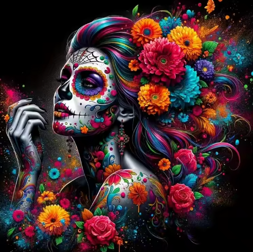 Diamond Painting - De Vrouw achter de Calavera
