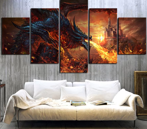 Diamond Painting - Draak - 5 Luik