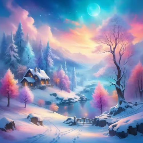 Diamond Painting - Dromerige Sneeuwlandschap