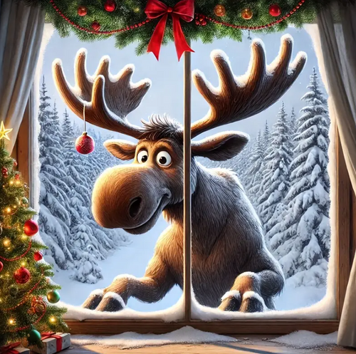 Diamond Painting - Eland voor het Raam