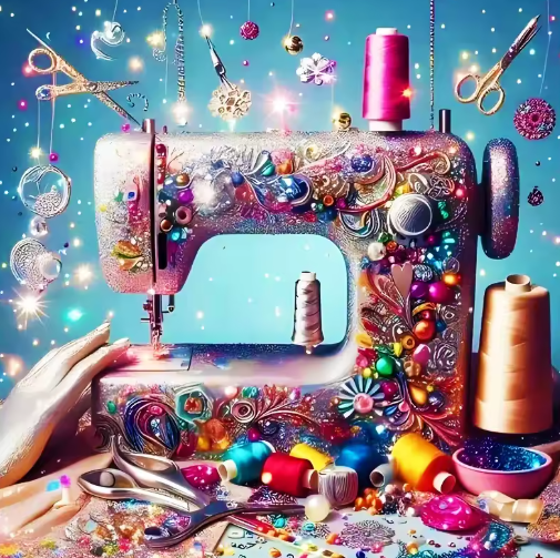 Diamond Painting - Gekleurde Naaimachine