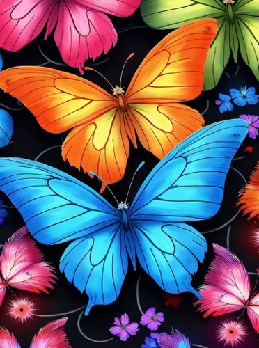 Diamond Painting - Grote Gekleurde Vlinders