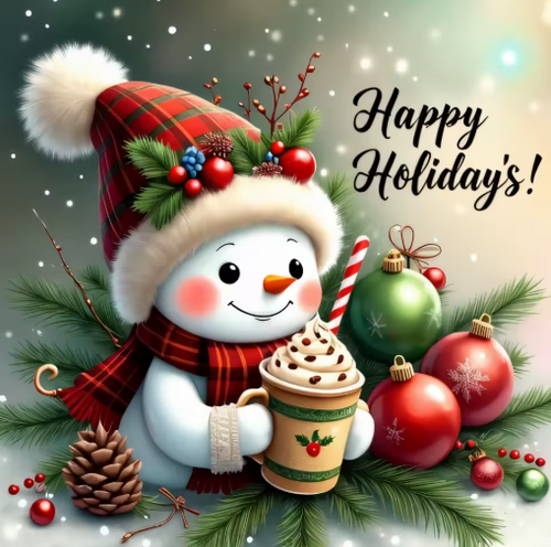 Diamond Painting - Happy Holidays - Sneeuwpop