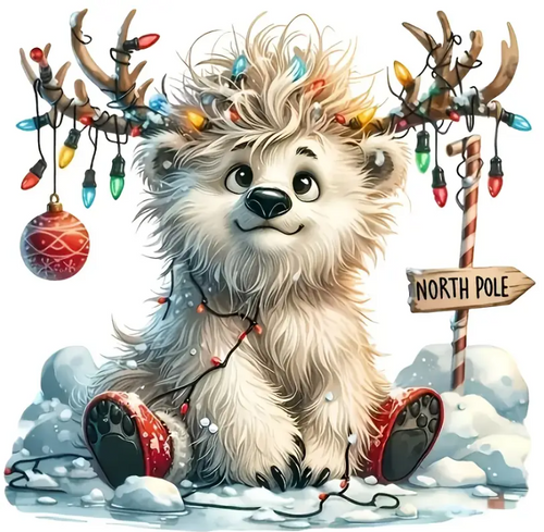 Diamond Painting - Ijsbeer met Gewei