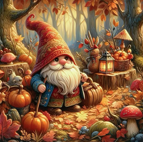 Diamond Painting - Kabouter in de Herfst