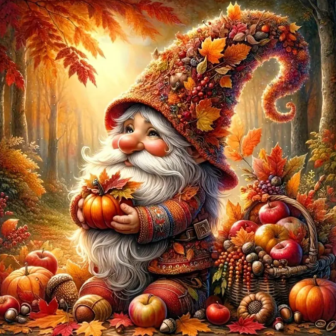 Diamond Painting - Kabouter in de Herfst