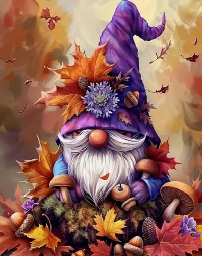 Diamond Painting - Kabouter met Paddenstoelen