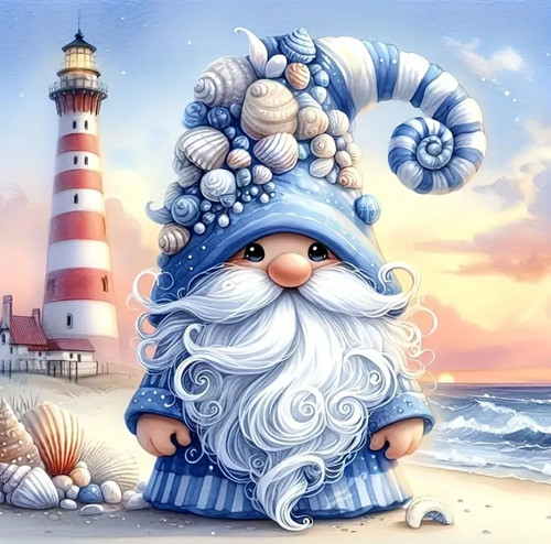 Diamond Painting - Kabouter op het Strand