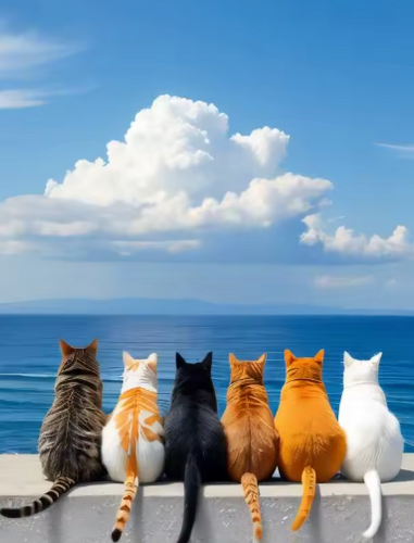 Diamond Painting - Katten bij de Zee