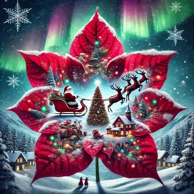 Diamond Painting - Kerstster met Kerstman