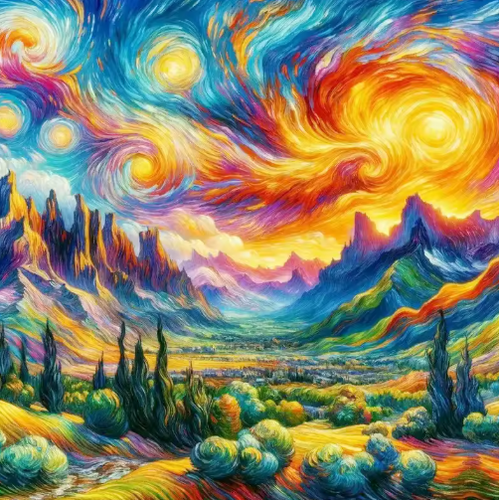 Diamond Painting - Landschap Swirls