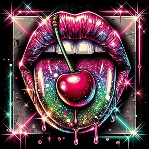 Diamond Painting - Lippen met Kers