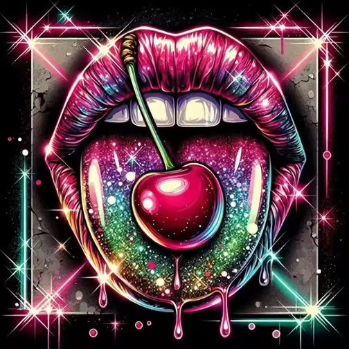 Diamond Painting - Lippen met Kers